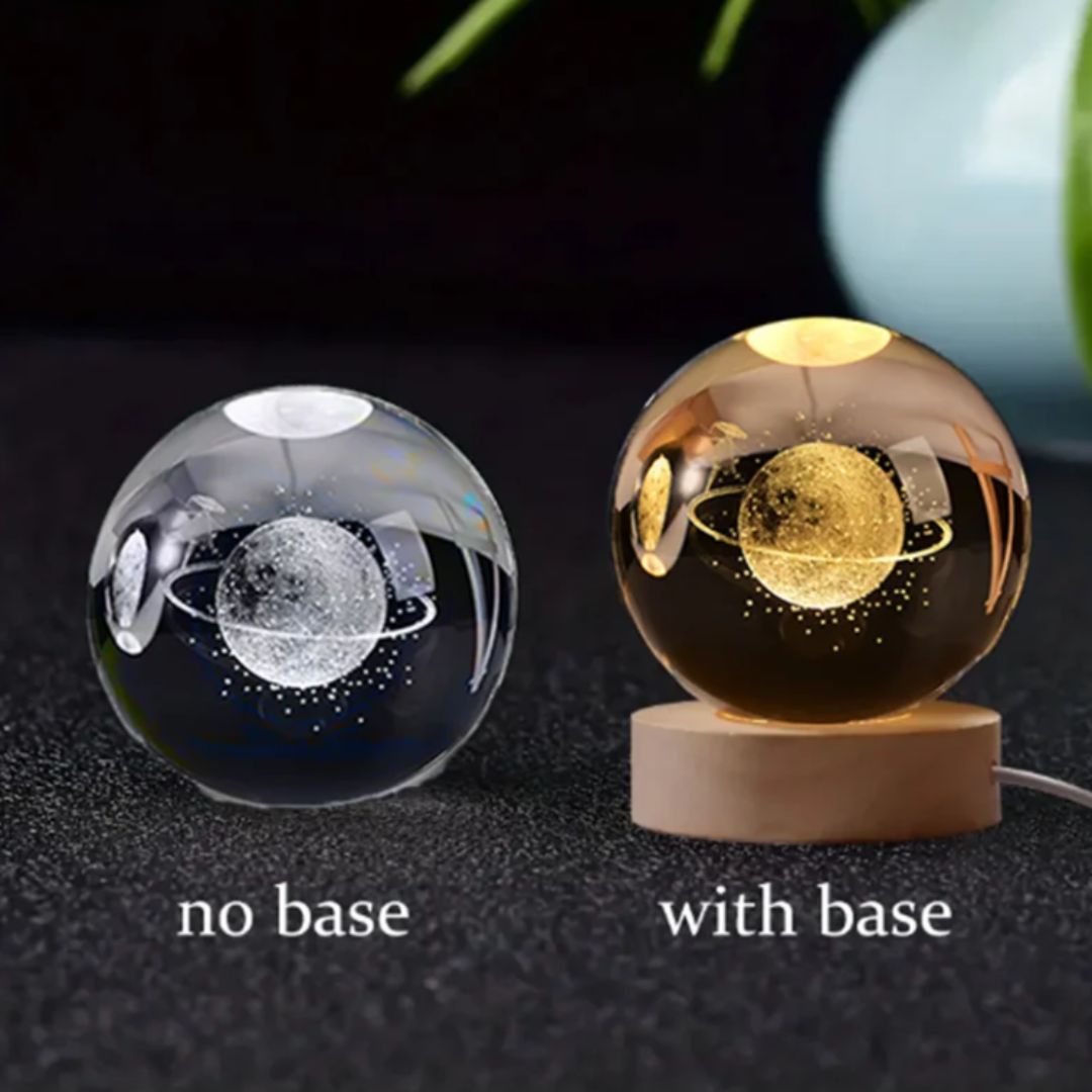 6cm 3D Engraved Glass Globe Universe
