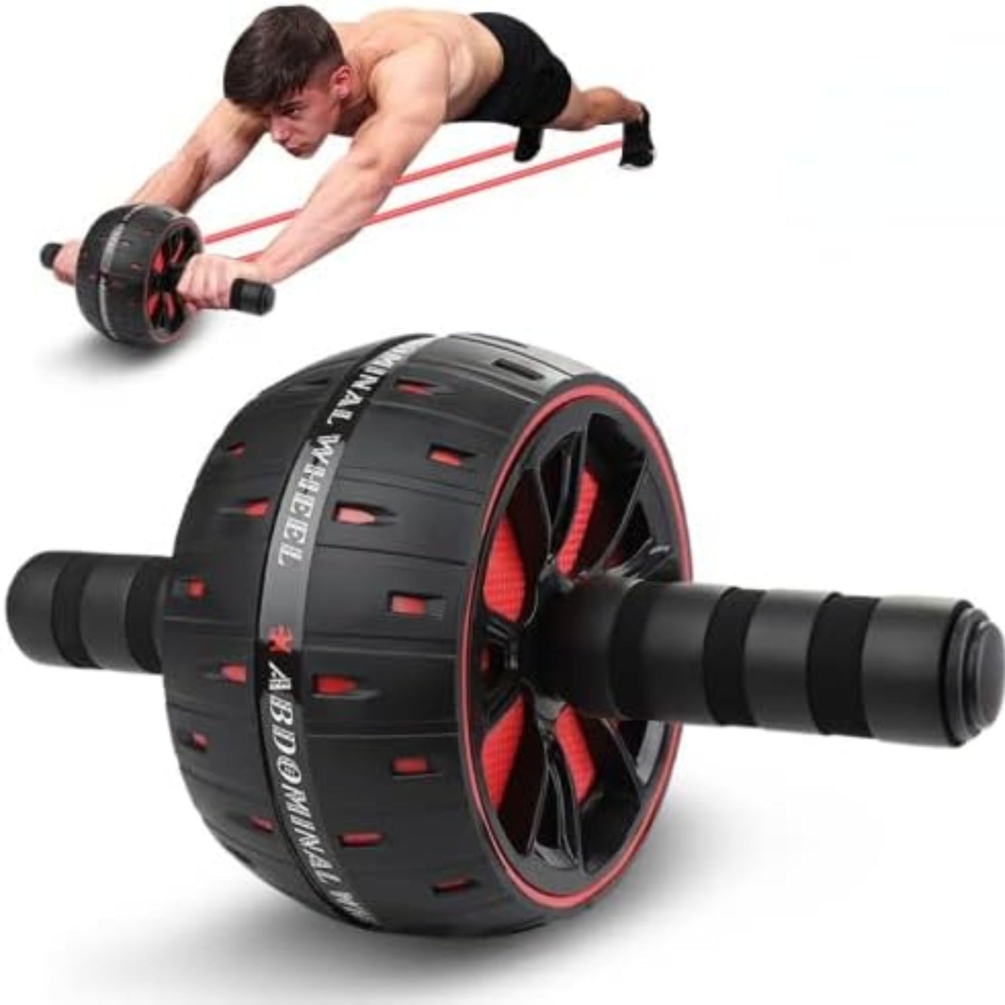 Big Ab Roller Muscle Trainer Black male