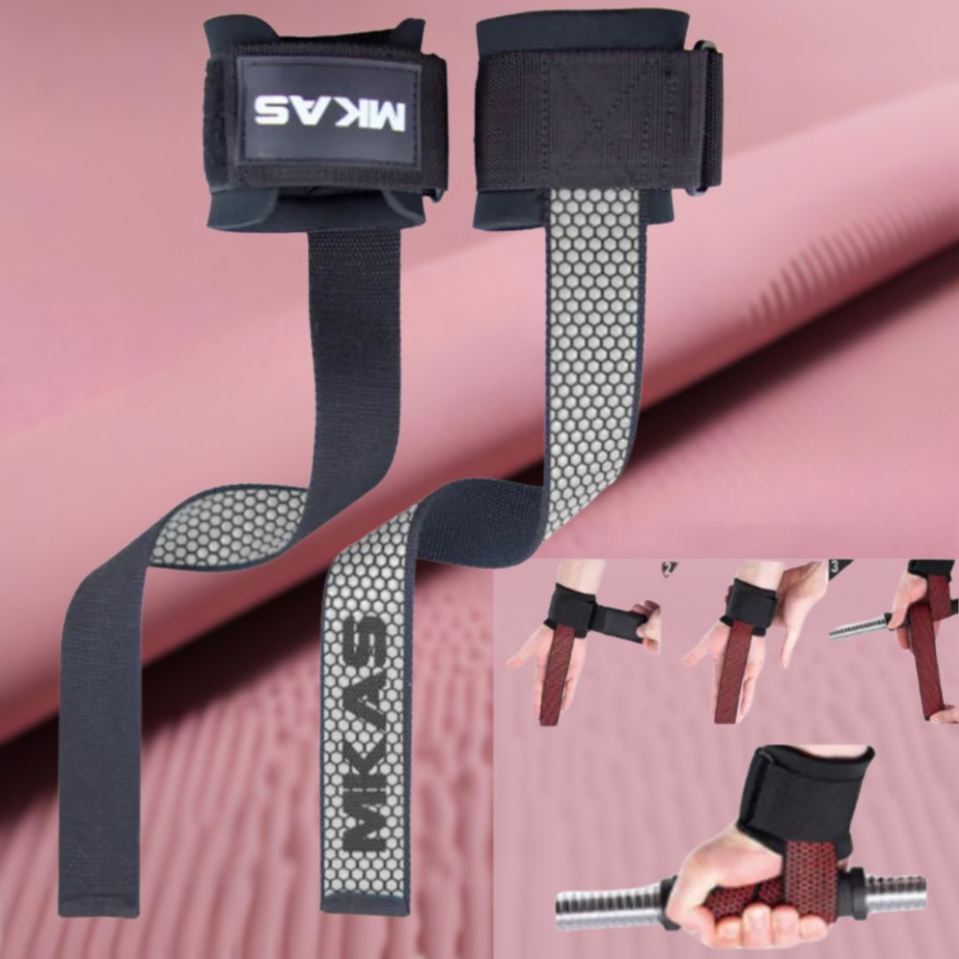 MKAS Weight Lifting Wrist Straps Gray V4