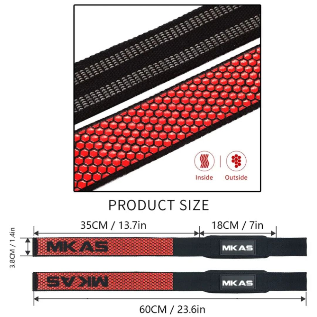 MKAS Weight Lifting Wrist Straps Product Size