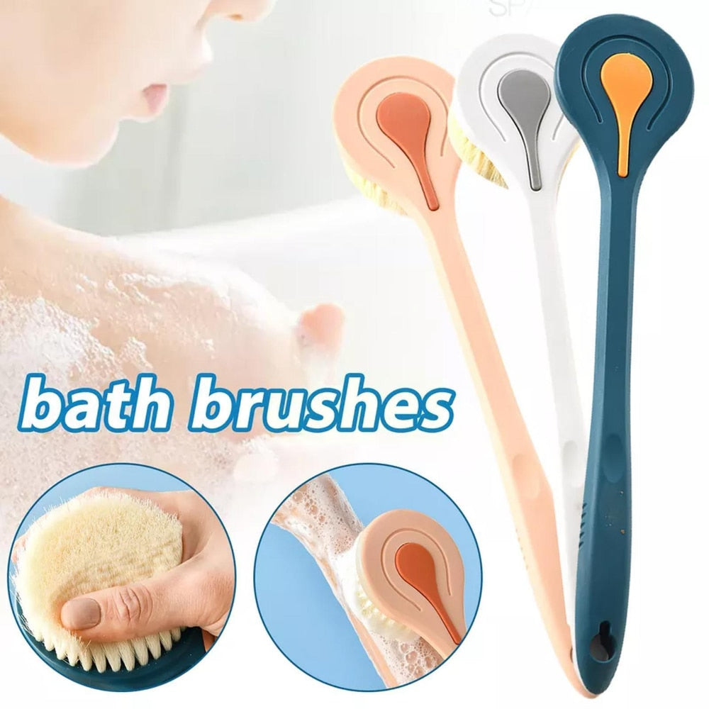 Luxuriate Your Shower Experience with the Long Handle Bath Back Brush Scrubber - Exfoliate, Massage, and Cleanse Effortlessly!