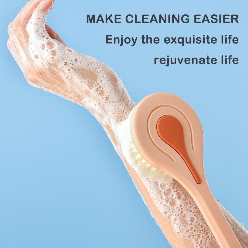 Luxuriate Your Shower Experience with the Long Handle Bath Back Brush Scrubber - Exfoliate, Massage, and Cleanse Effortlessly!