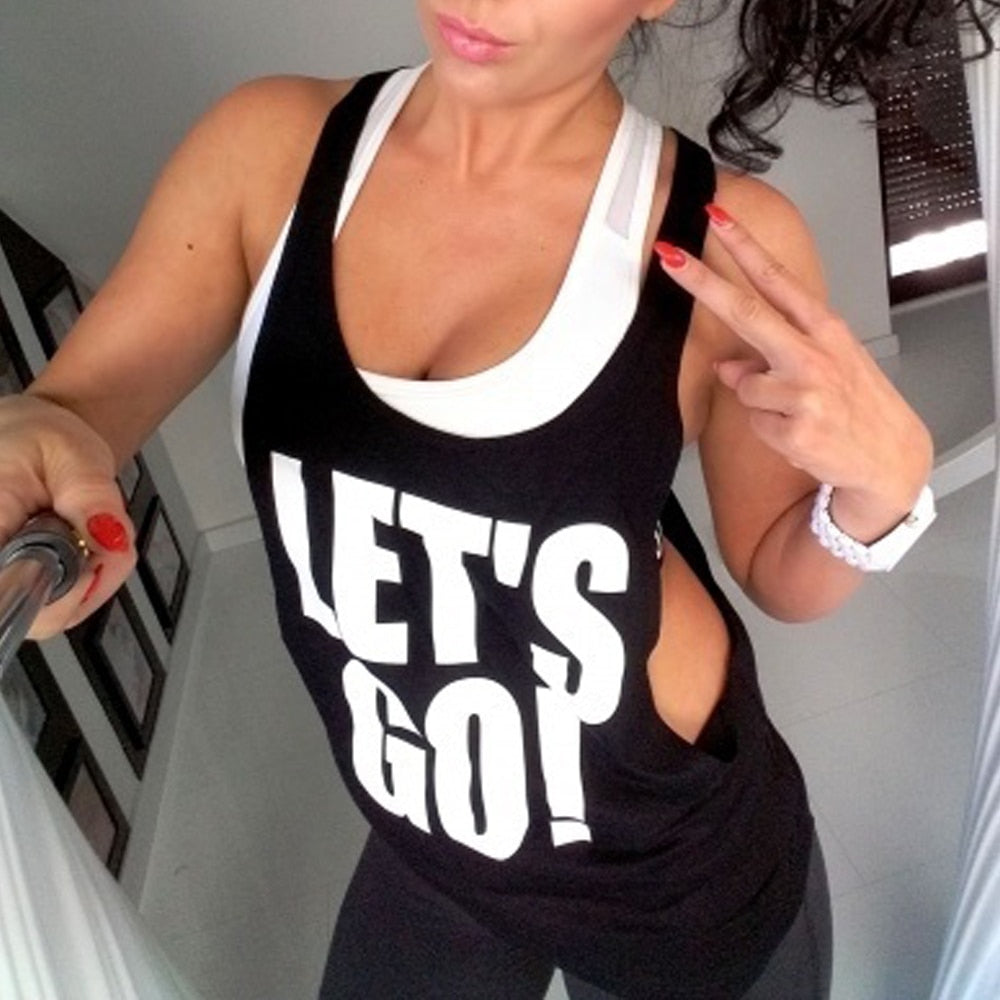Flaunt your style with our Women's Backless "Let's Go" Tank Top - Sweat Success