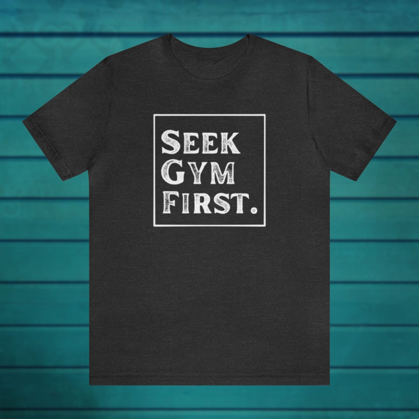 Seek Gym First Textured Casual Dark Gray Heather Tee | Sweat Success shop
