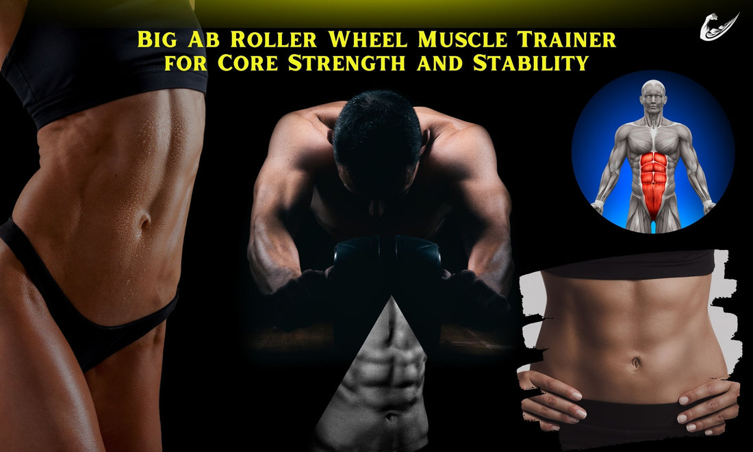 Big Ab Roller Wheel Muscle Trainer for Core Strength and Stability male and female models