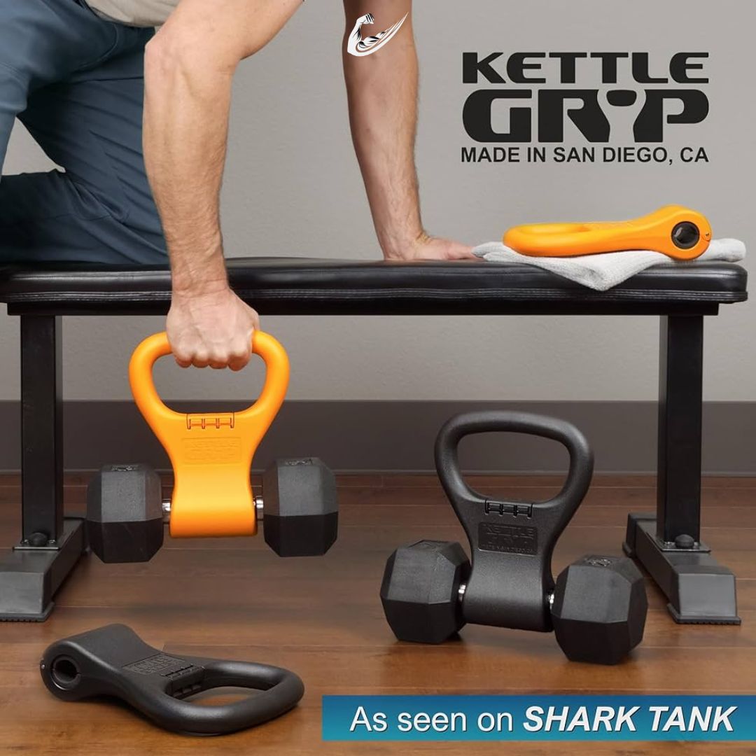 Adjustable Kettlebell Handle for Dumbbell Grip orange demonstration