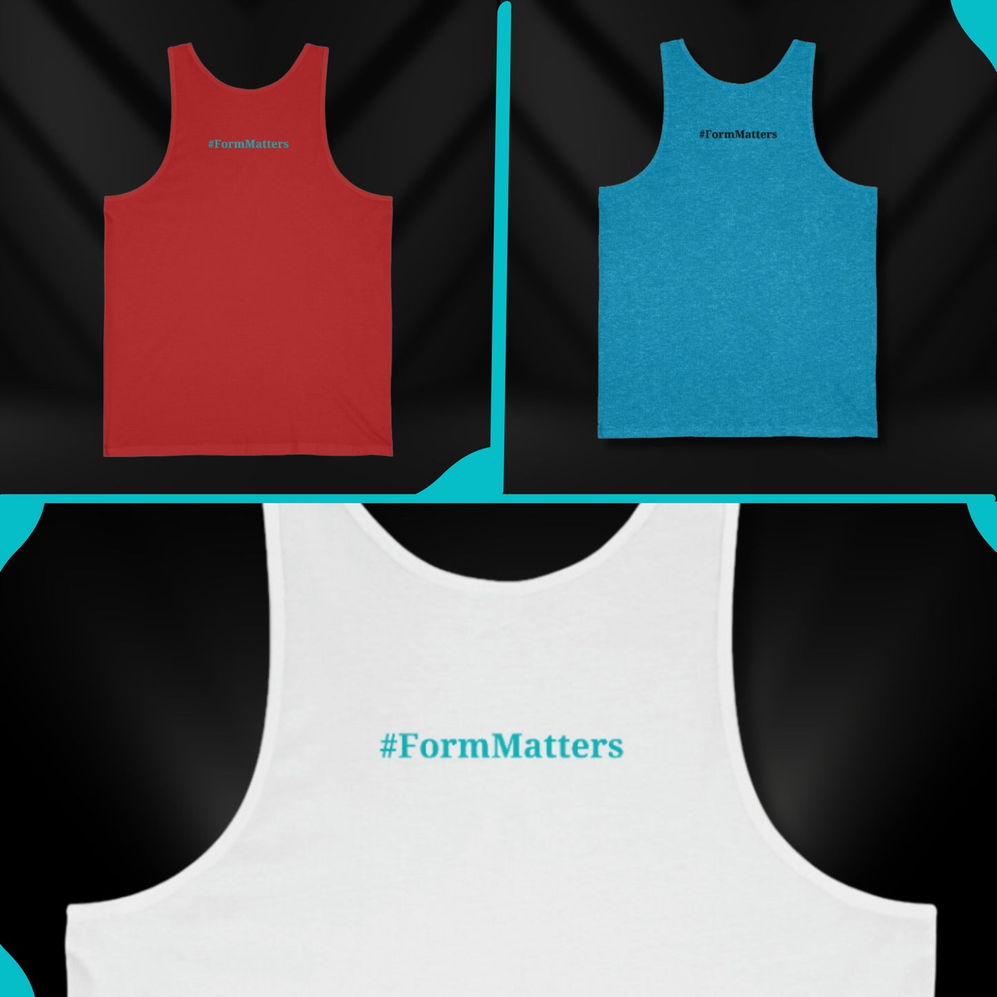 Flex Swoosh Tank Red, White, Aqua TriBlend Back