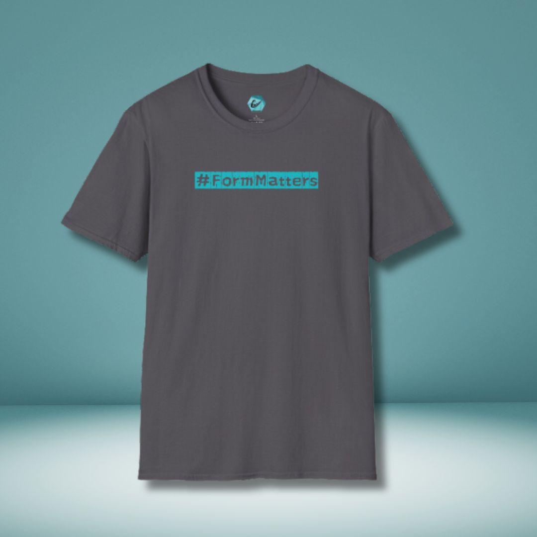 #FormMatters Men's Softstyle Gym Charcoal Tee Front