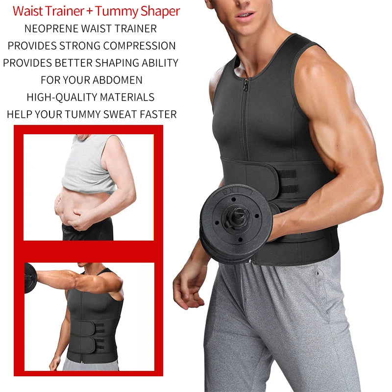 Men's Shapewear Sauna Vest Tummy Shaper