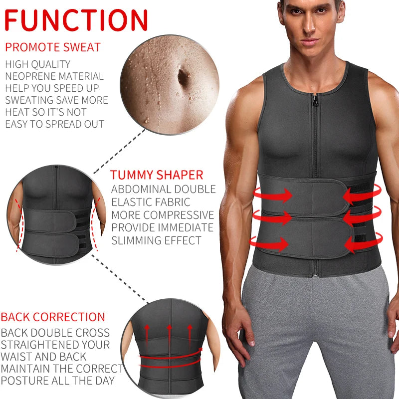 Men's Shapewear Sauna Vest Function