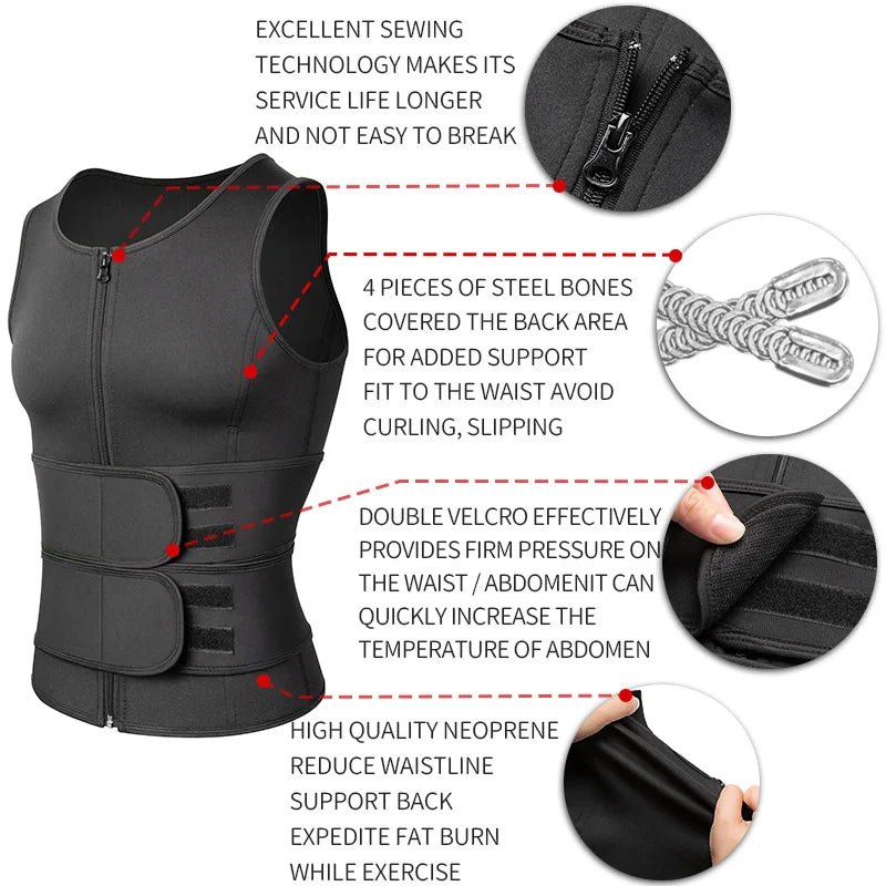 Men's Shapewear Sauna Vest High Quality Materials