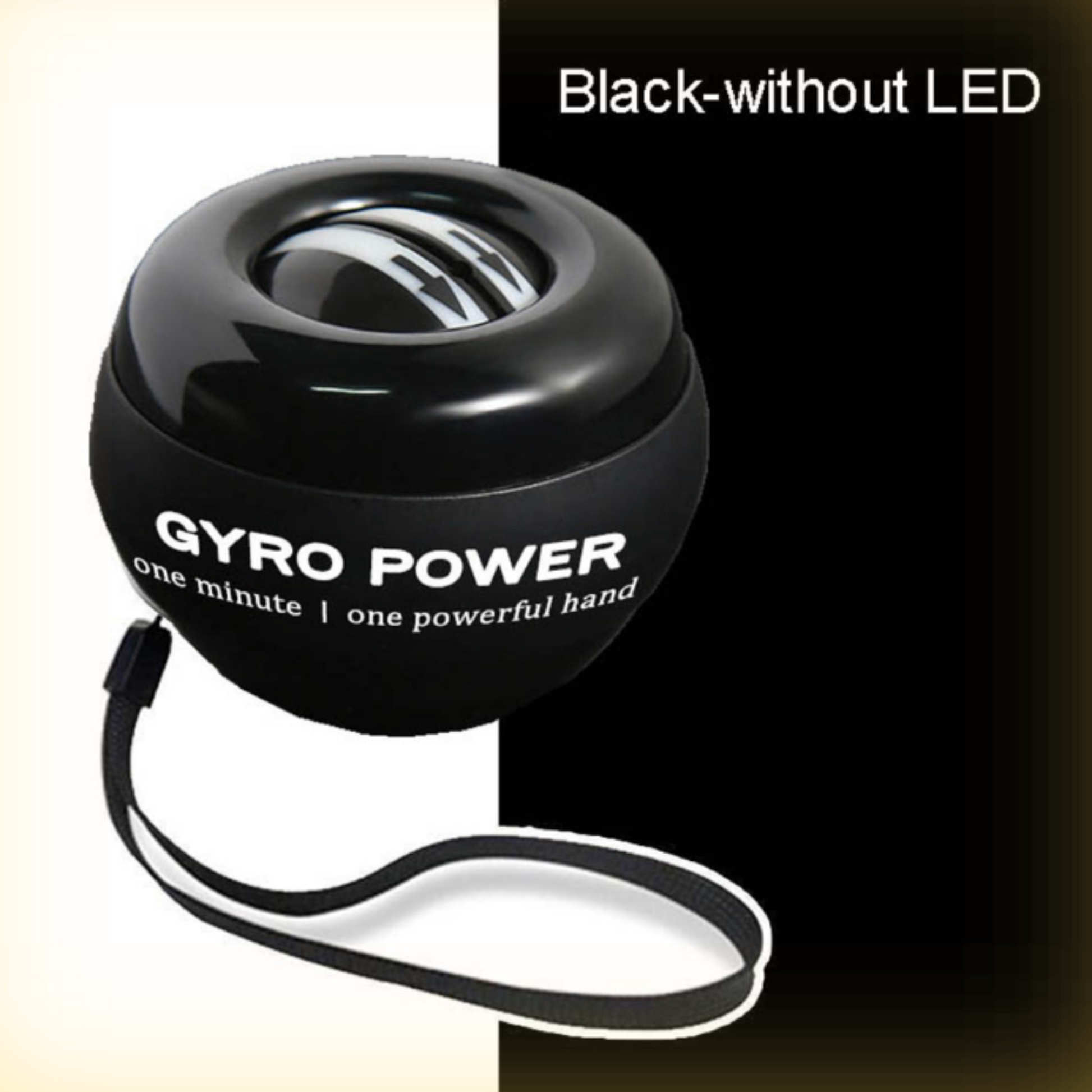 LED Gyroscopic Exercise Wrist Massager Ball Black without LED | Sweat Success shop