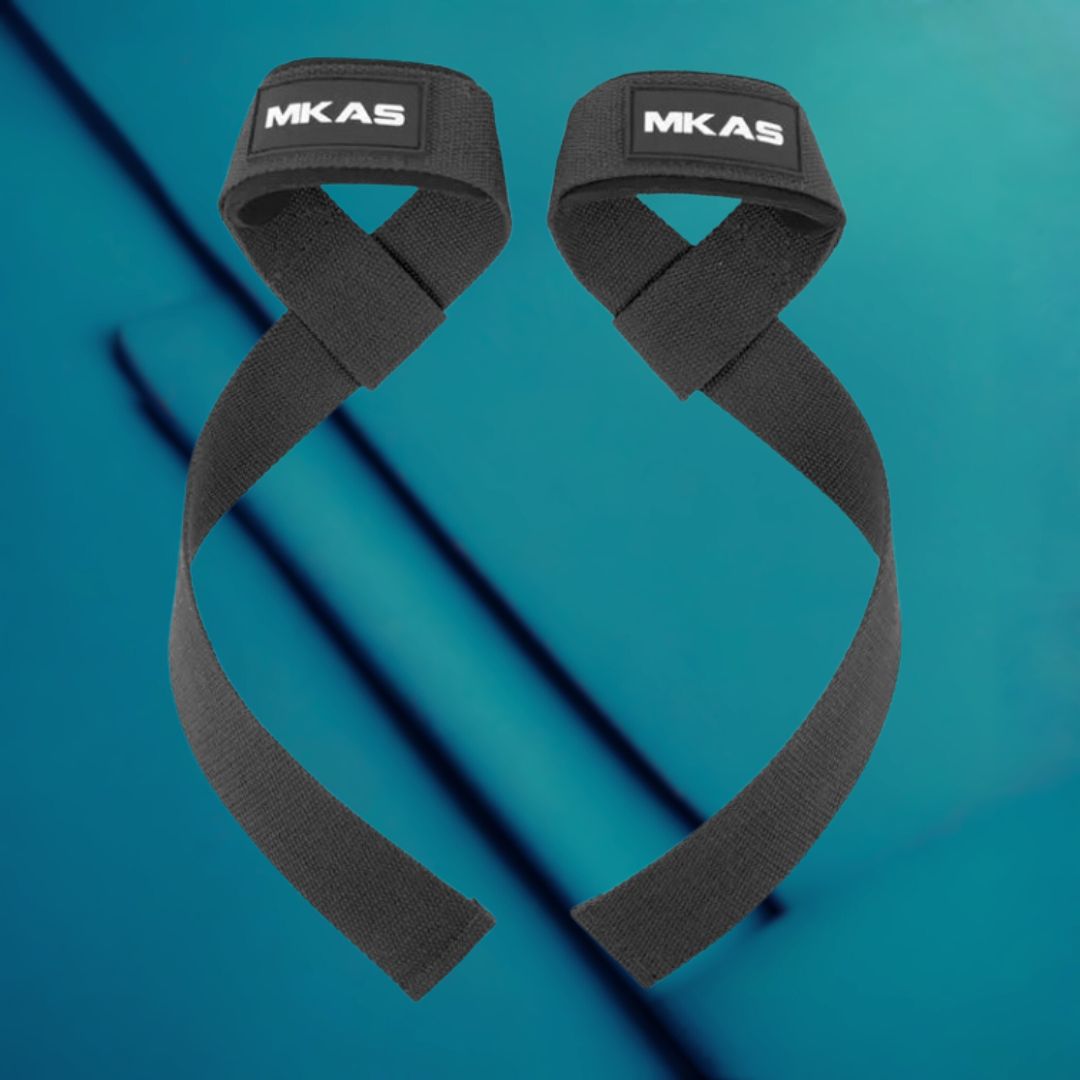 MKAS Weight Lifting Wrist Straps Black V2