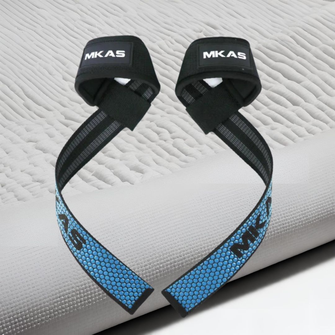 MKAS Weight Lifting Wrist Straps Blue v1