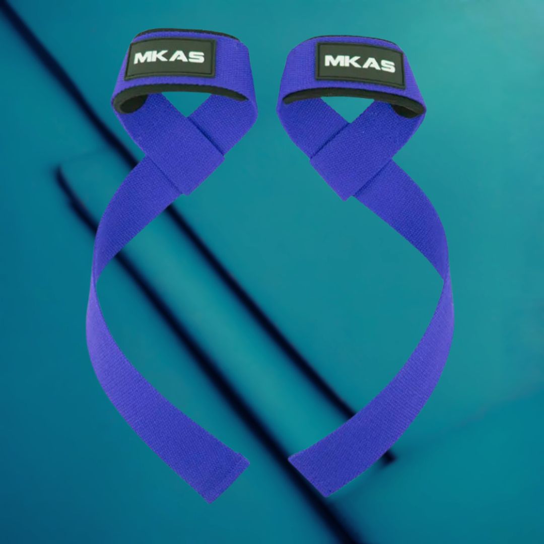MKAS Weight Lifting Wrist Straps Blue V2