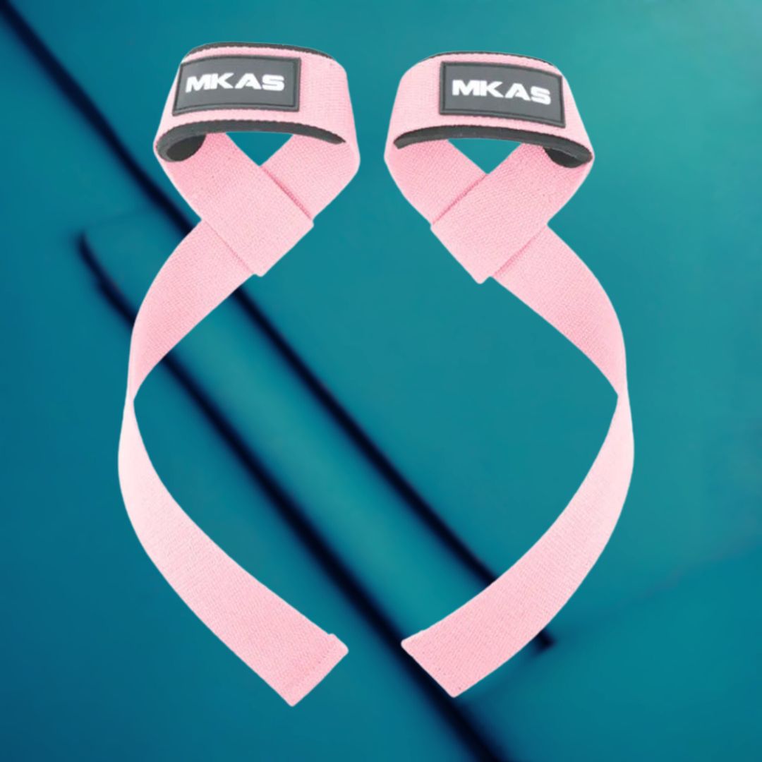 MKAS Weight Lifting Wrist Straps Pink V2