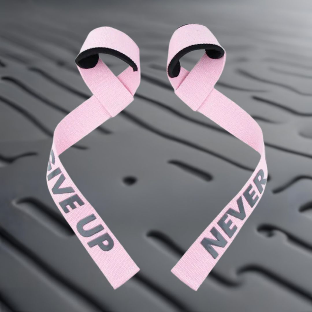 MKAS Weight Lifting Wrist Straps Pink V3