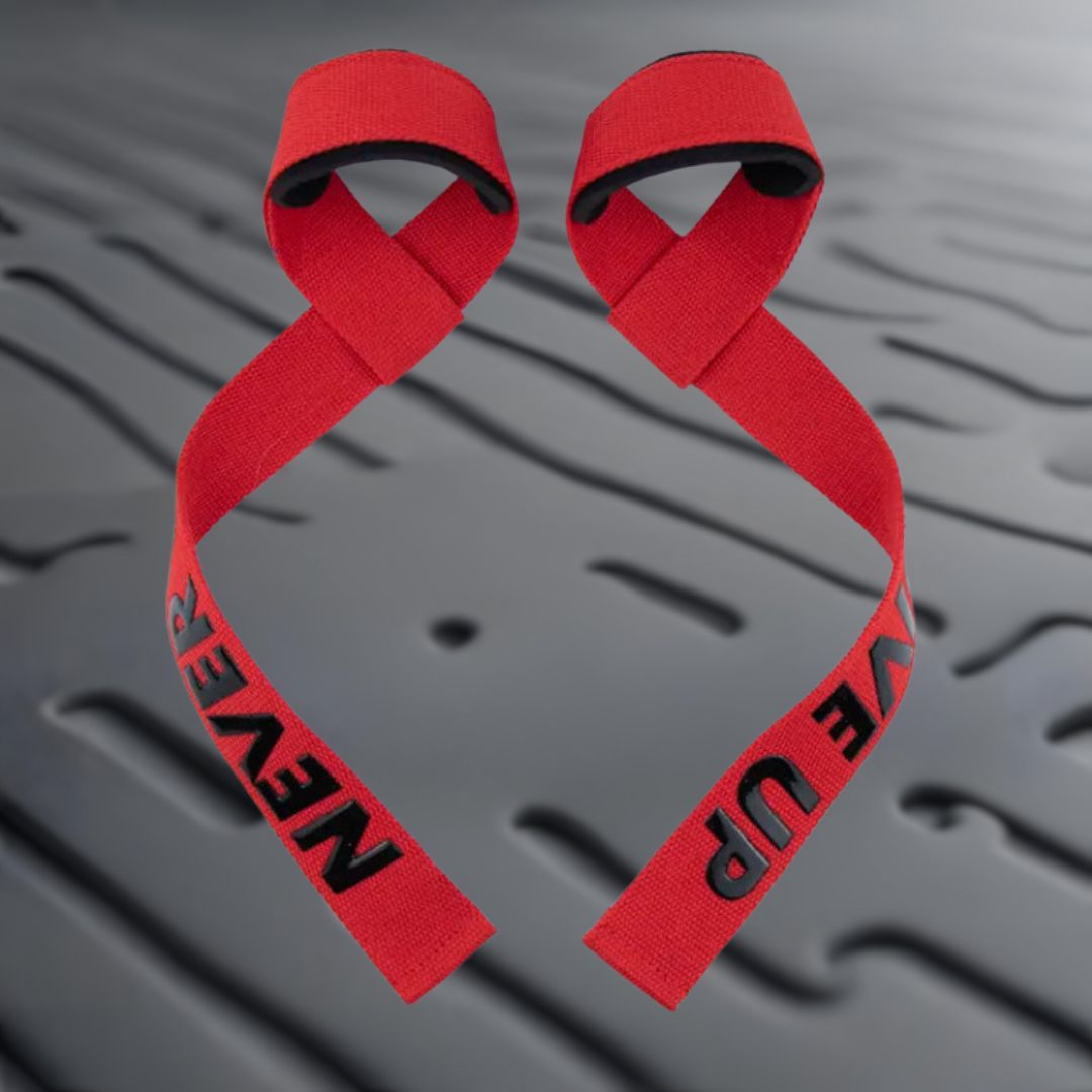 MKAS Weight Lifting Wrist Straps Red V3