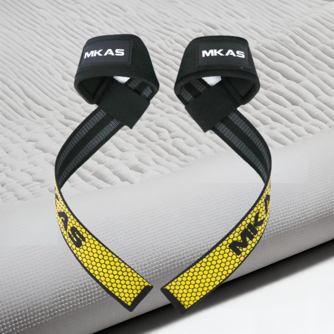 MKAS Weight Lifting Wrist Straps Yellow v1