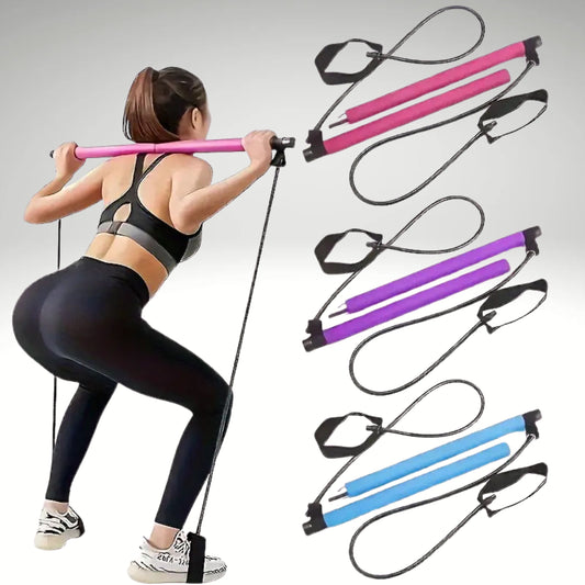 Multi-Functional Fitness Equipment for Home Workouts purple brunet fitness model squatting