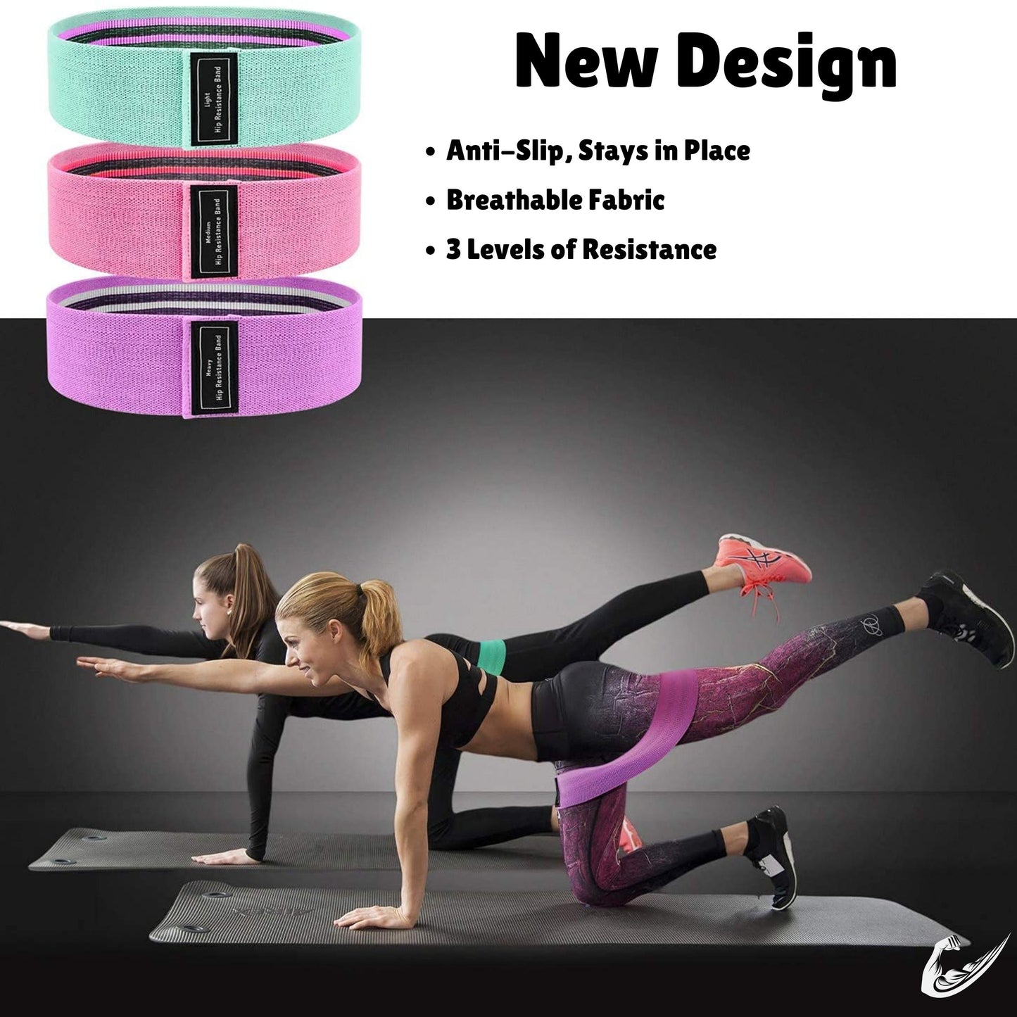Non-Slip Booty Bands for Glute Workouts female models