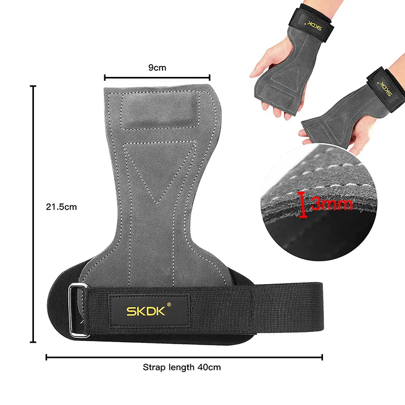 SKDK Cowhide Palm Protector Gym Workout Grips