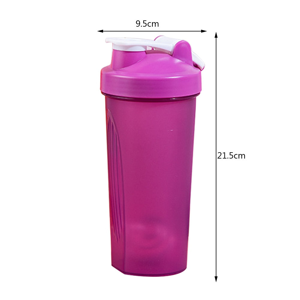 Keep Hydrated and Mix with Ease: 600ml BPA-Free Leakproof Fitness Shaker Bottle with Stainless Steel Mixing Ball
