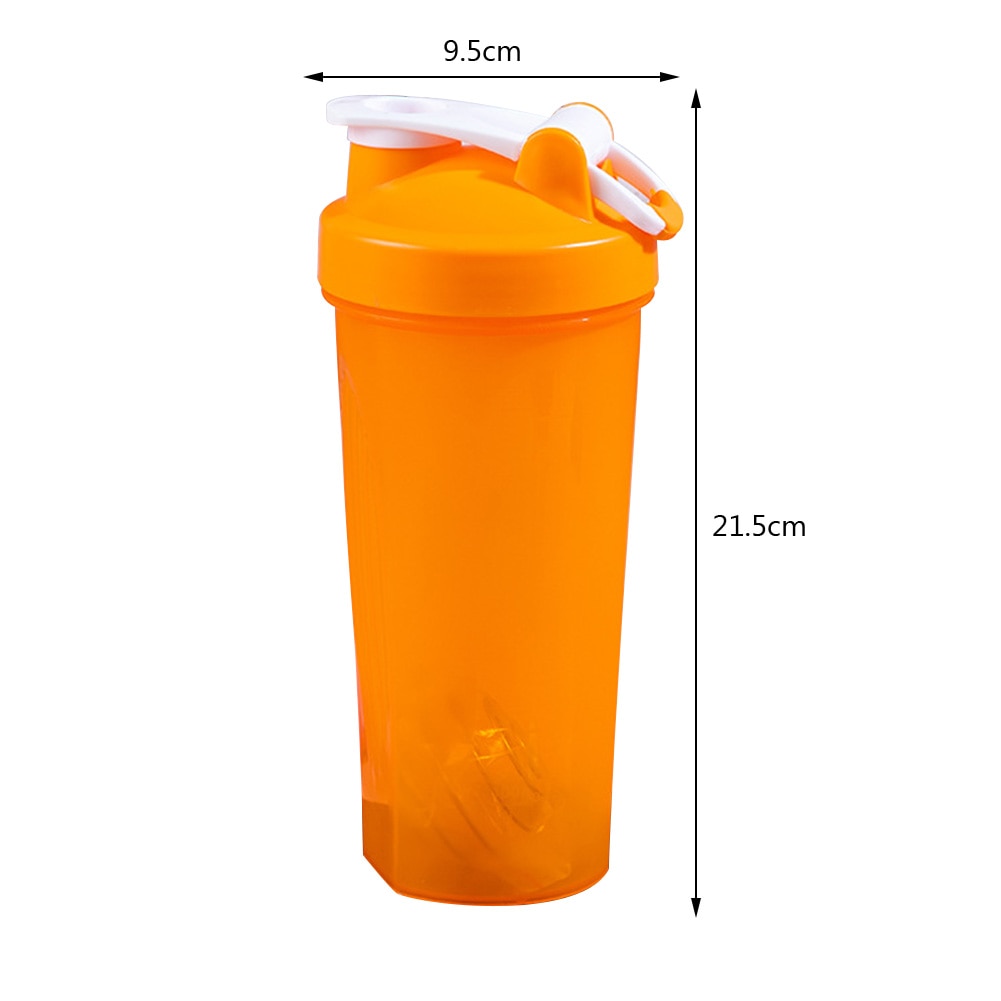 Keep Hydrated and Mix with Ease: 600ml BPA-Free Leakproof Fitness Shaker Bottle with Stainless Steel Mixing Ball
