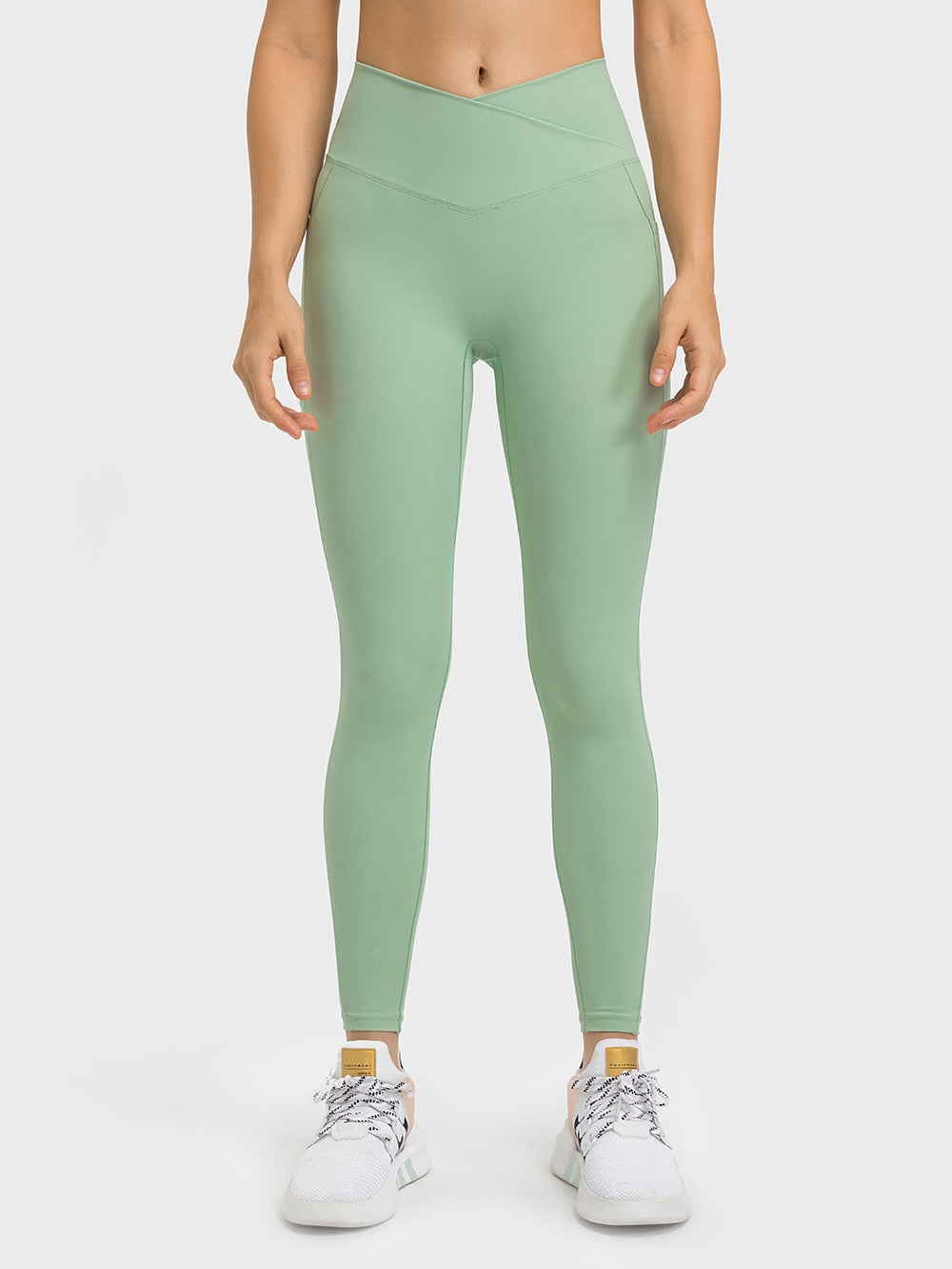 Women's Fitness Yoga Leggings - 25" Cross Waist - Sweat Success