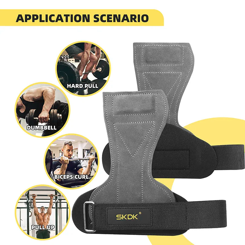 SKDK Cowhide Palm Protector Gym Workout Grips