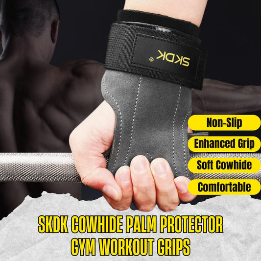 SKDK Cowhide Palm Protector Gym Workout Grips