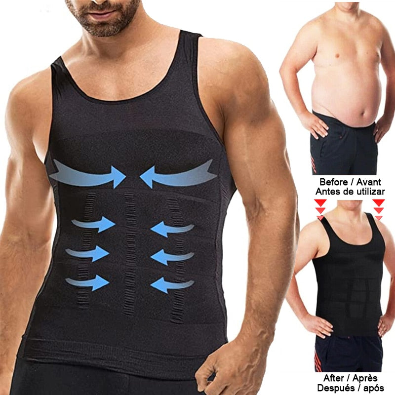 Men's Compression Slimming Vest Shirt Shapewear - Sweat Success