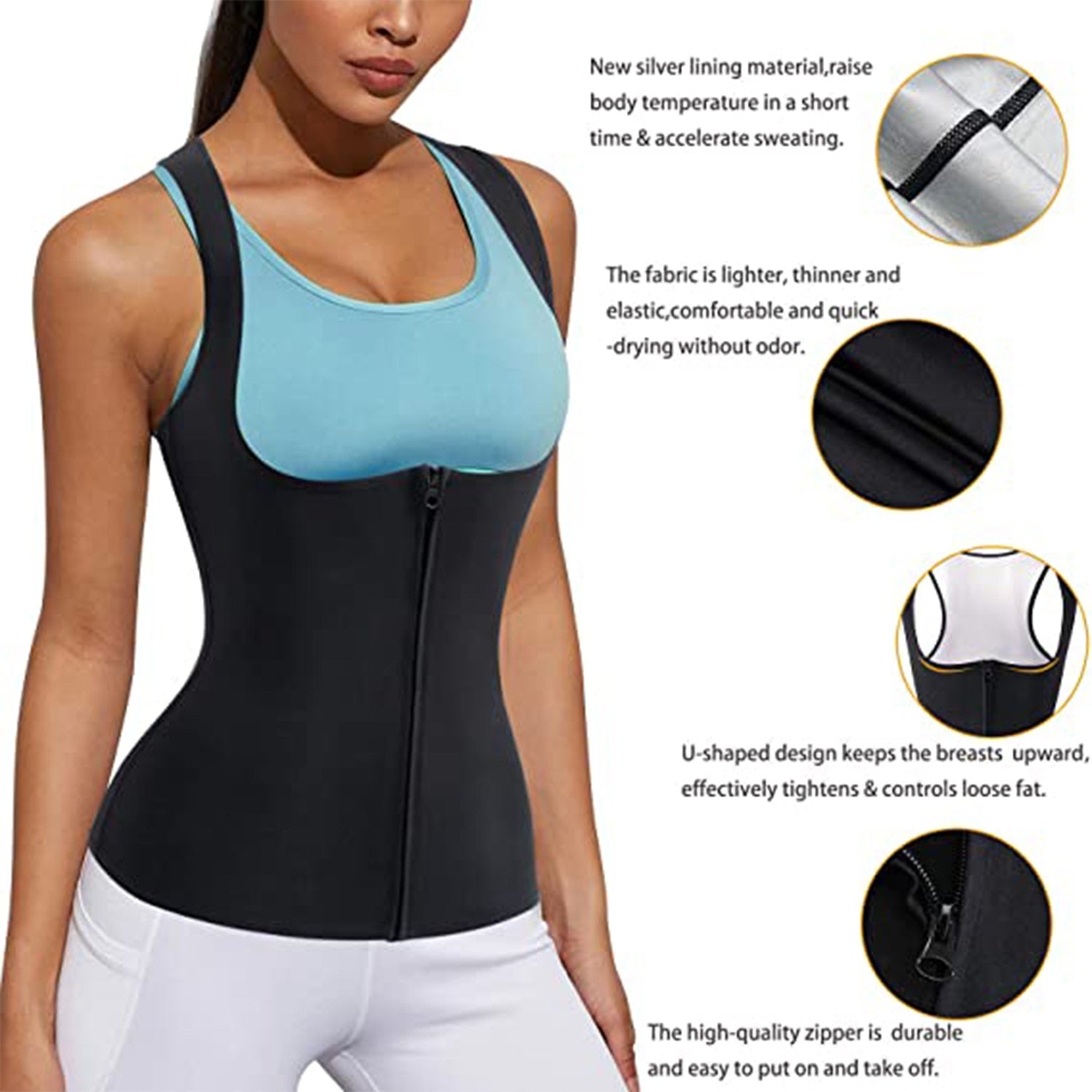 Up Your Workout with our Women's Sauna Shaper Vest - Sweat Success
