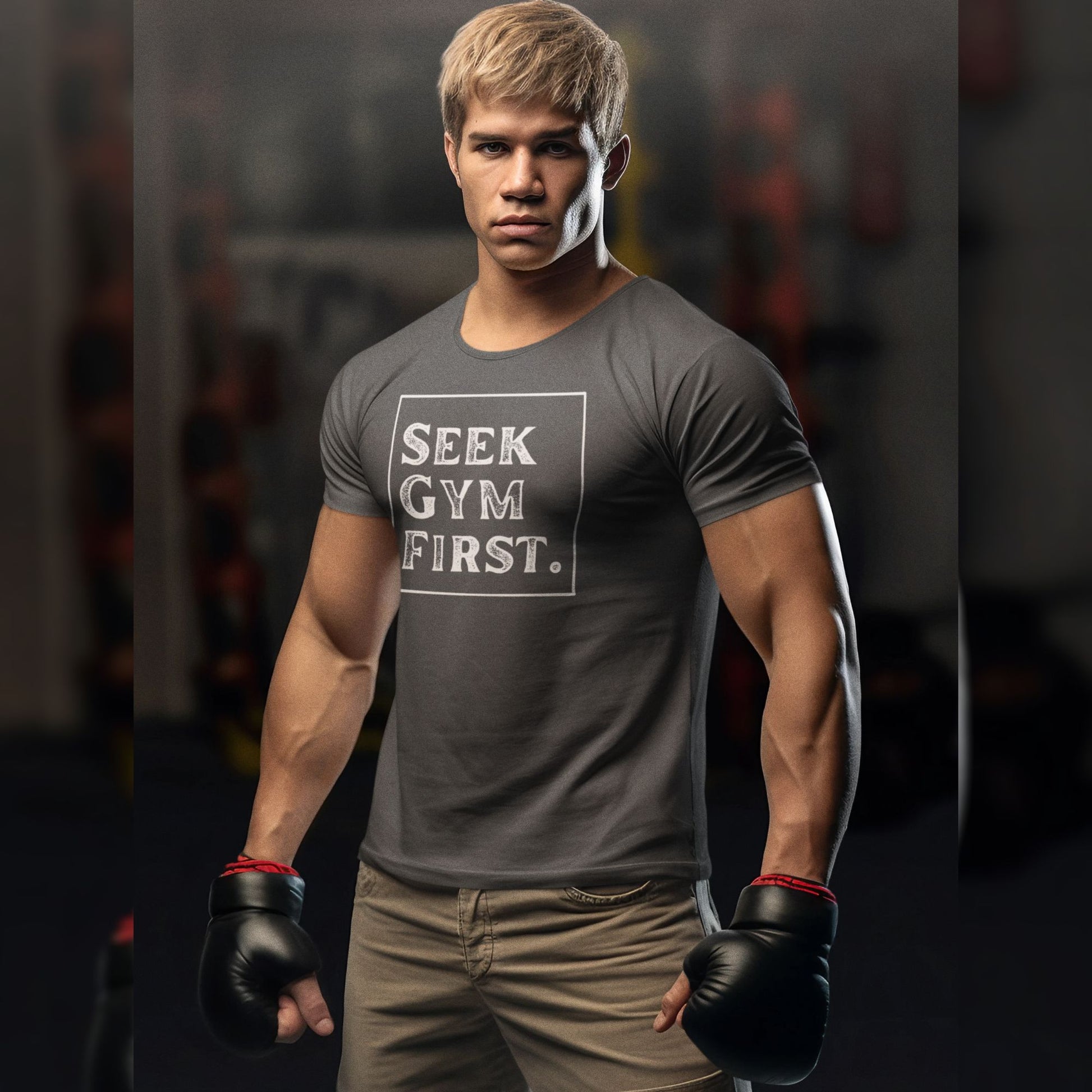 Seek Gym First Textured Casual Asphalt Tee | Sweat Success shop