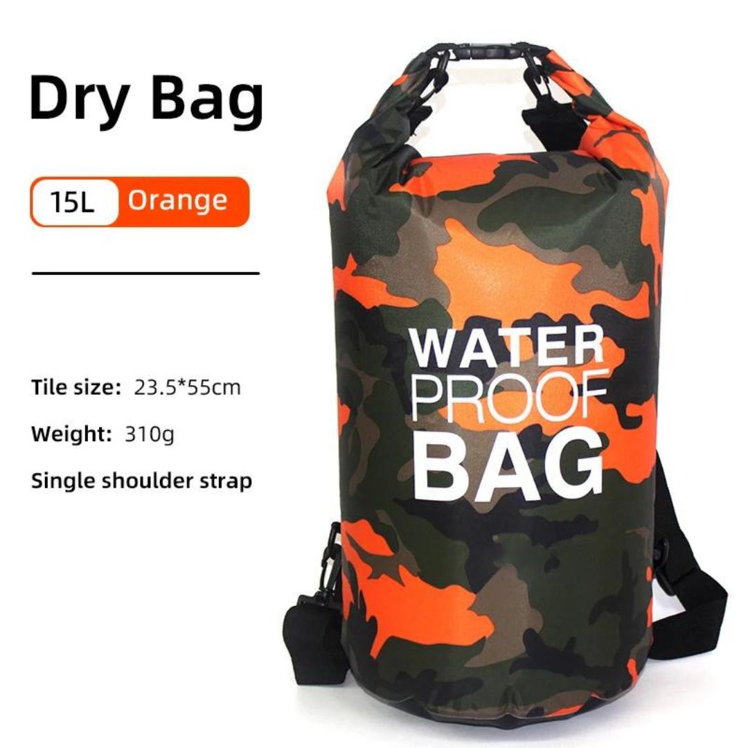 Waterproof Sport Dry Backpack Bag 15L Orange